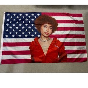 Ice Spice American Flag Tapestry Red Balenciaga Jacket Banner Wall Decor 3x5 ft